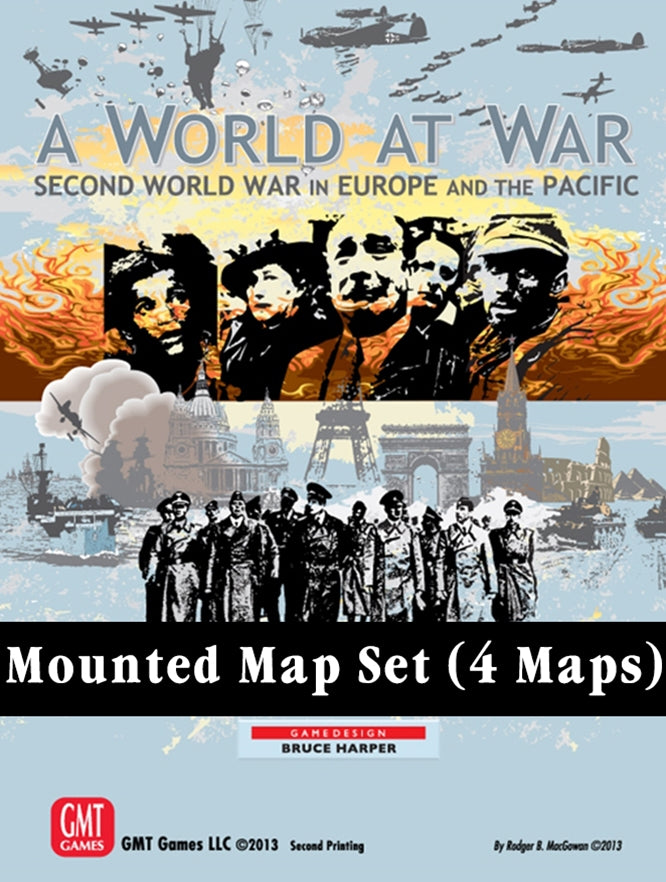 A World at War: Second World War in Europe and the Pacific - Four Mounted Maps