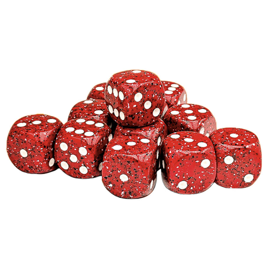 Speckled: 16 mm D6 - Lava Stone (12 dice)