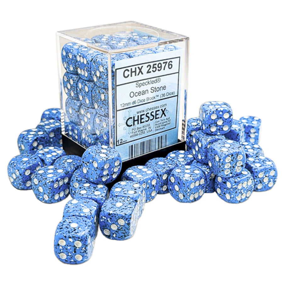 Speckled: 12 mm D6 - Ocean Stone (36 dice)