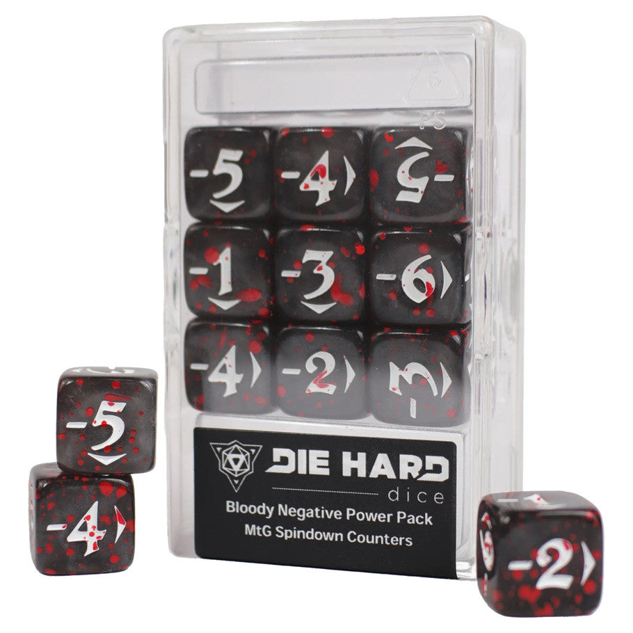 MtG Spindown Counters - Bloody Negative Power Pack (9 dice)