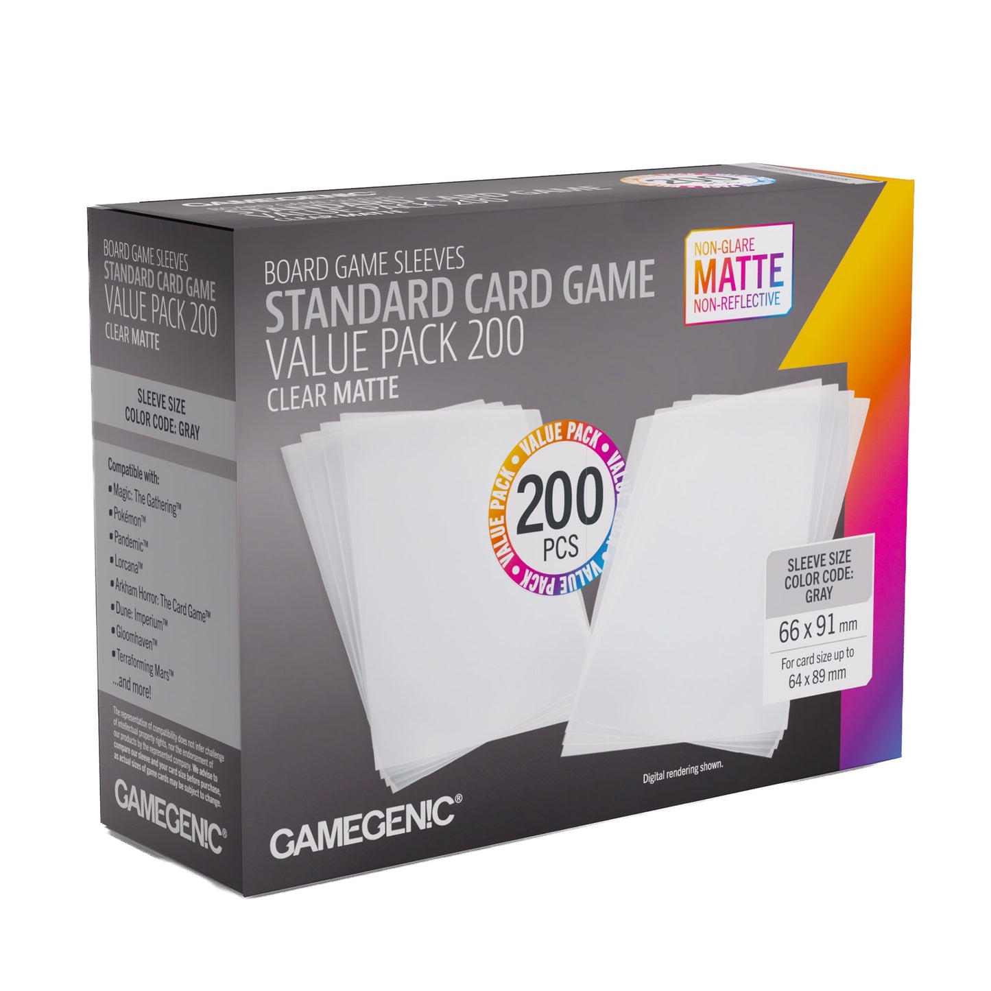 Board Game Sleeves: Clear Matte - Standard Card Game Value Pack