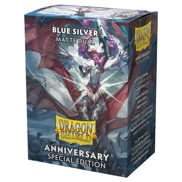 Dragon Shield - Matte Dual: Cobalt & Silver (100 sleeves)