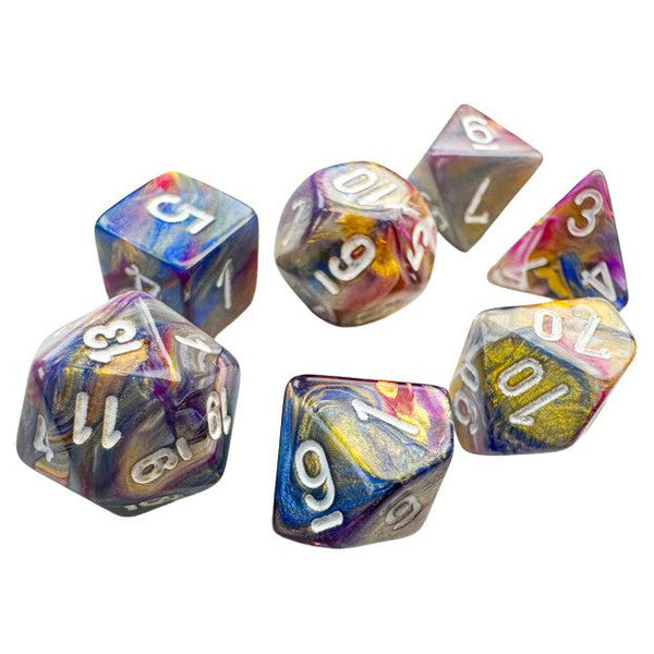 Festive: Mini Poly - Carousel/White (7 dice)
