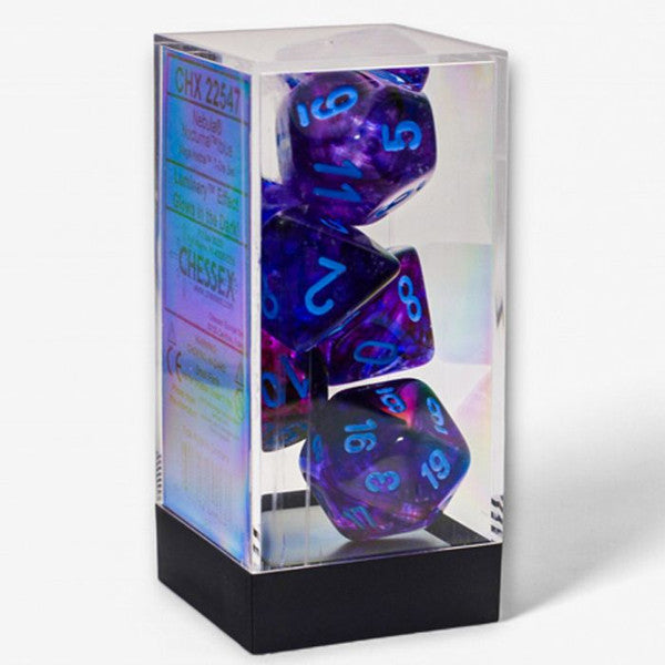 Nebula: Mega Poly - Hedral Nocturnal/Blue Luminary (7 dice)
