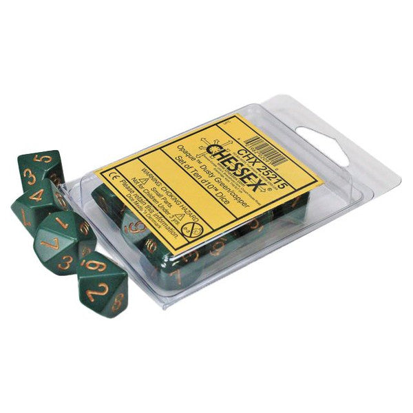 Opaque: D10 - Dusty Green/Copper (10 dice)