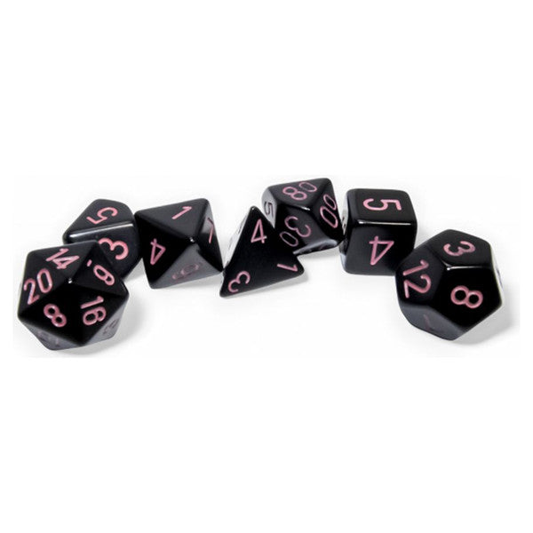 Opaque: Poly - Black/Pink (7 dice)