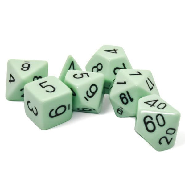 Opaque: Poly - Pastel Green/Black (7 dice)