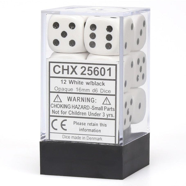 Opaque: 16mm D6 - White/Black (12)