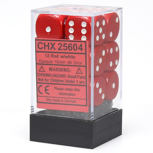 Opaque: 16mm D6 - Red/White (12)