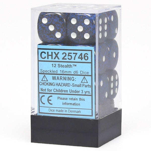 Speckled: 16mm D6 - Pip D6 Stealth (12)