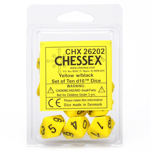 Opaque: D10 - Yellow/Black (10)