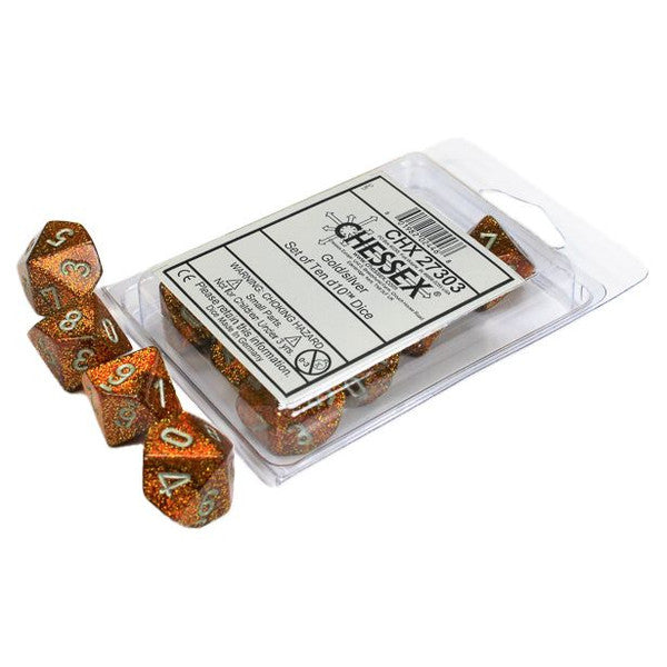 Glitter: D10 - Gold/Silver (10 dice)