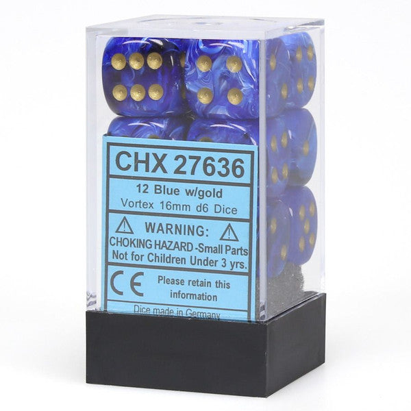 Vortex: 16mm D6 - Blue/Gold/Black (12)