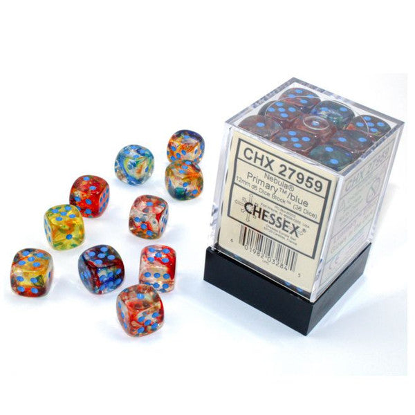 Nebula: 12 mm D6 - Primary/Turquoise Luminary (36 dice)