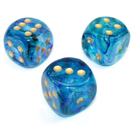 Nebula: 30 mm D6 - Oceanic/Gold Luminary (1 die)