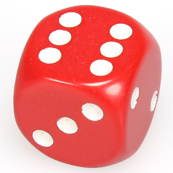 Opaque: 16 mm D6 - Red/White (1 die)