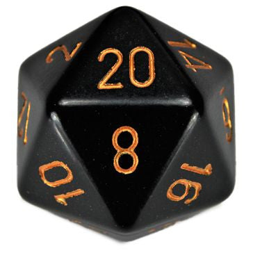 Opaque: 34 mm D20 - Black/Gold (1 die)