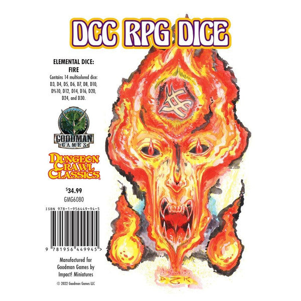 DCC Dice - Elemental Dice Set: Fire (14 dice set)