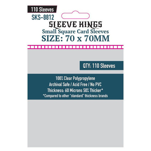 Sleeve Kings - Small Square Game Card Sleeves (70 x 70 mm, 110 sleeves)