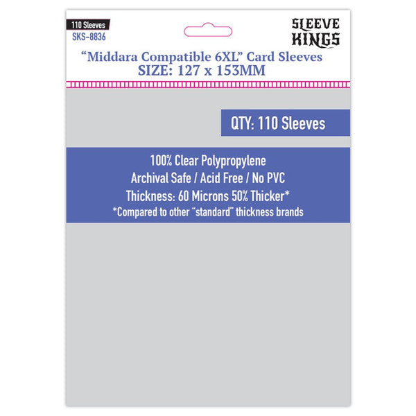 Sleeve Kings - Middara Compatible 6XL Game Card Sleeves (127 x 153 mm, 110 sleeves)