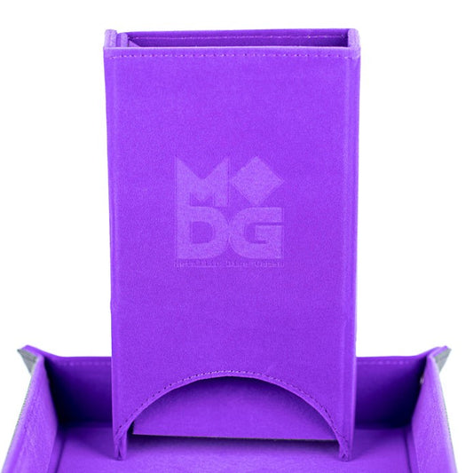 Fold Up Velvet Dice Tower - Purple