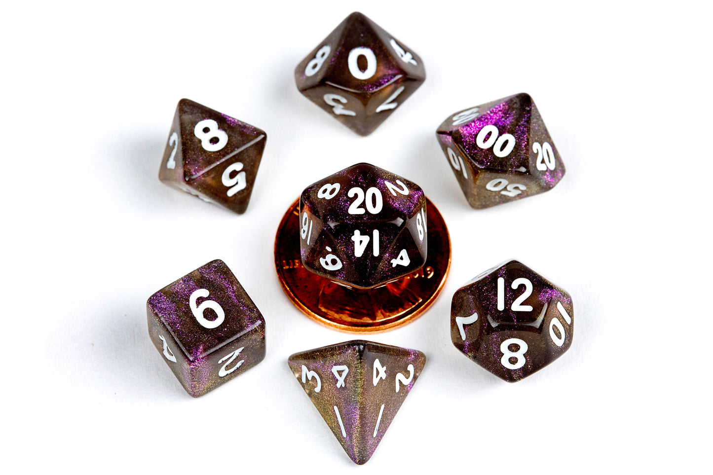 Mini Poly Dice Set - Stardust Supervolcano