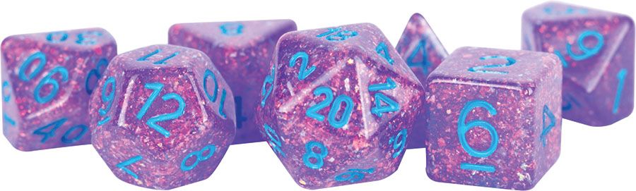 Flash: 16mm Resin Poly Dice Set - Purple (7)