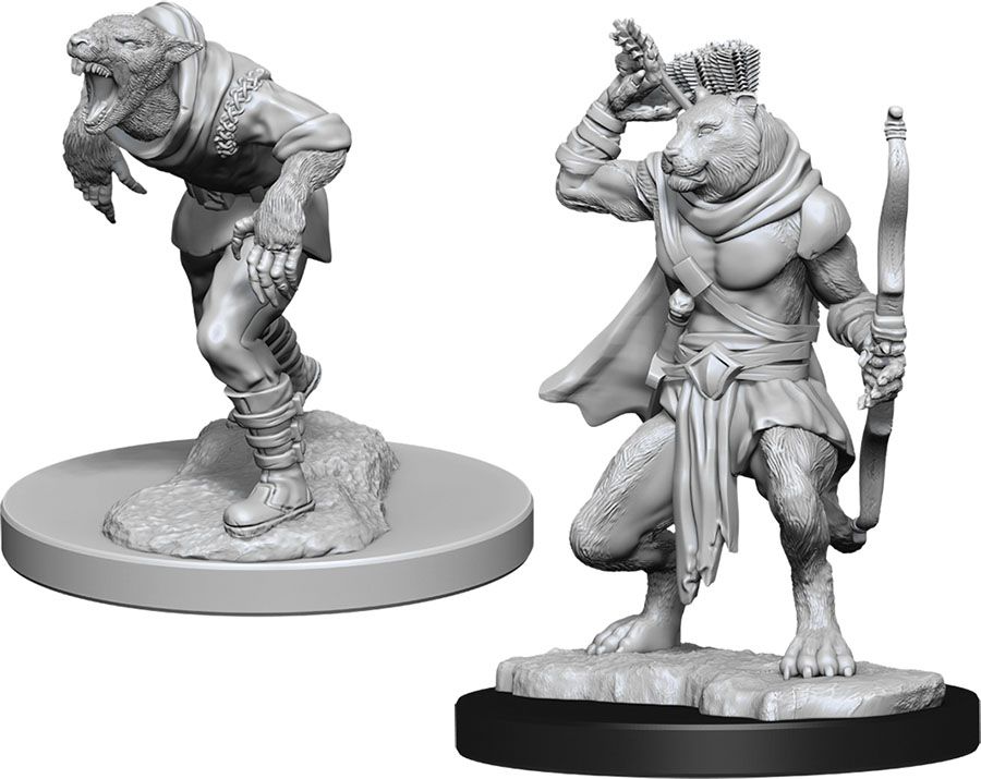 Nolzur's Marvelous Unpainted Miniatures - Wererat & Weretiger