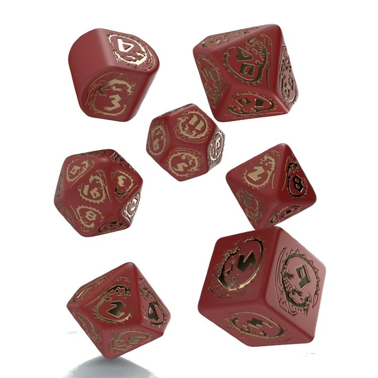 RPG Dice Set - Dragons: Red & Gold (7)