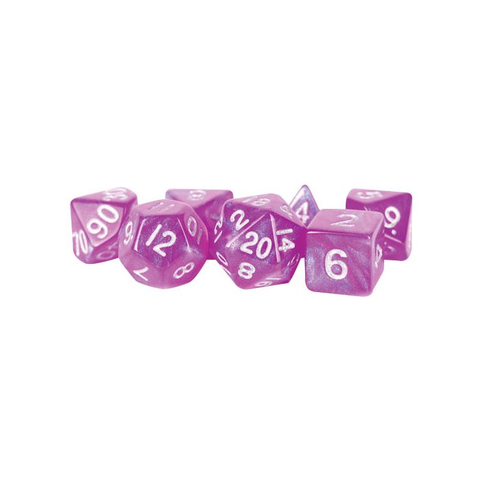 Stardust: 16mm Acrylic Poly Dice Set - Purple (7)