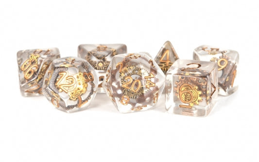 16mm Resin Poly Dice Set - Gear Dice (7)
