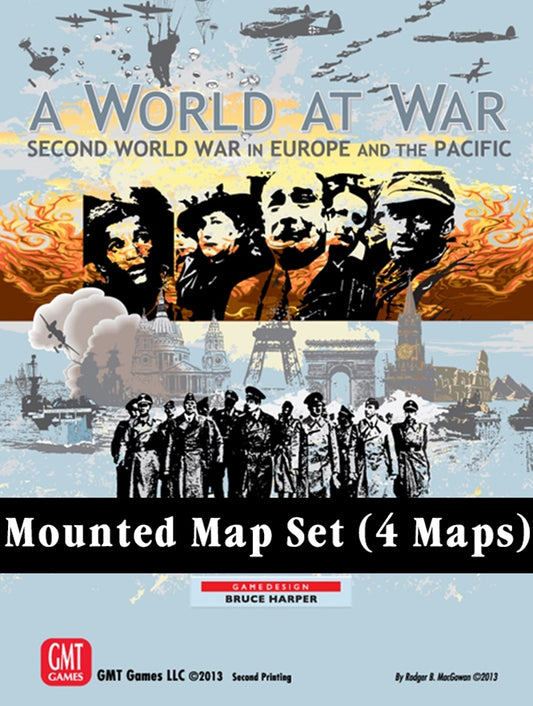 A World at War: Second World War in Europe and the Pacific - Four Mounted Maps