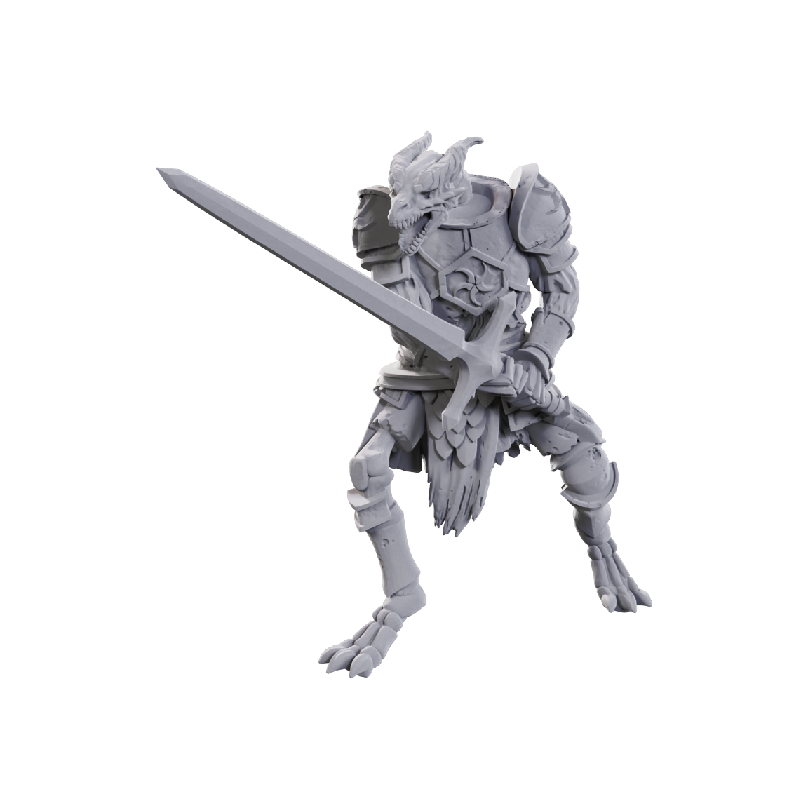 Nolzur's Marvelous Unpainted Miniatures - Limited Edition 50th Anniversary - Skeleton Knights (90736) - Unpainted sculpt view 2