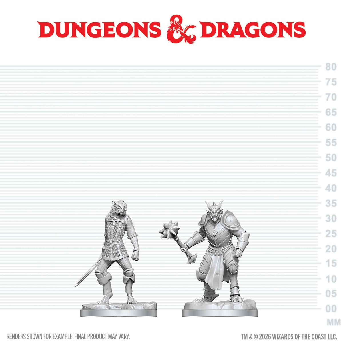 Nolzur's Marvelous Unpainted Miniatures - Dragonborn Paladin & Dragonborn Squire