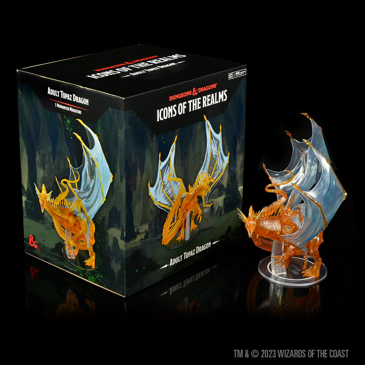 Icons of the Realms: Adult Topaz Dragon - Boxed Miniature