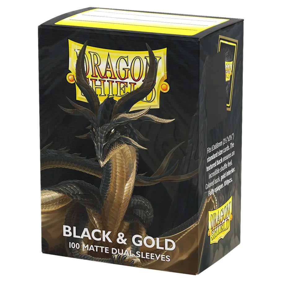 Dragon Shield - Matte Dual: Black & Gold (100 sleeves)