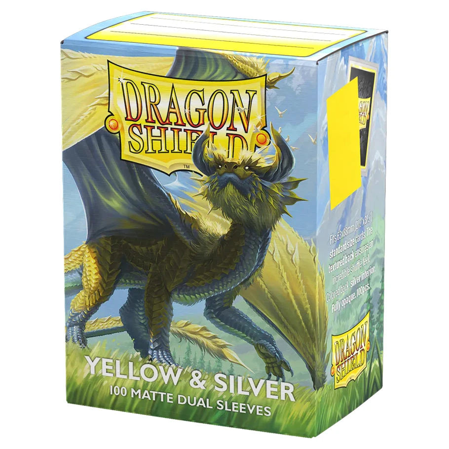 Dragon Shield - Matte Dual: Yellow & Silver (100 sleeves)