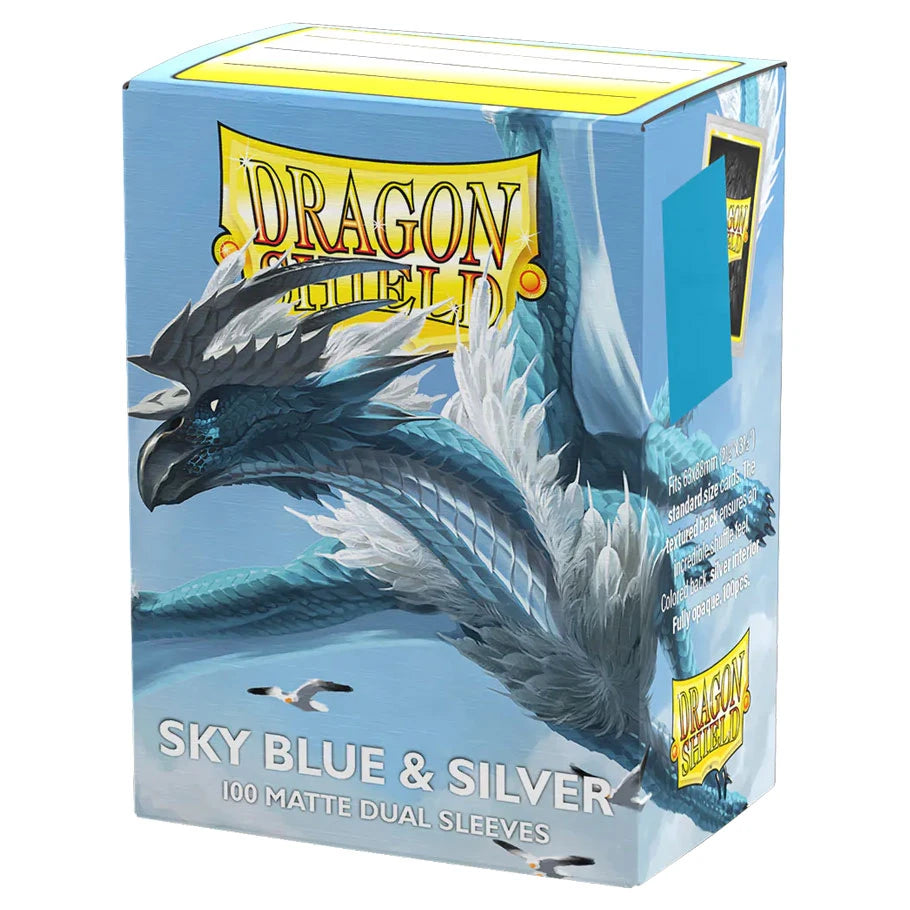 Dragon Shield - Matte Dual: Sky Blue & Silver (100 sleeves)