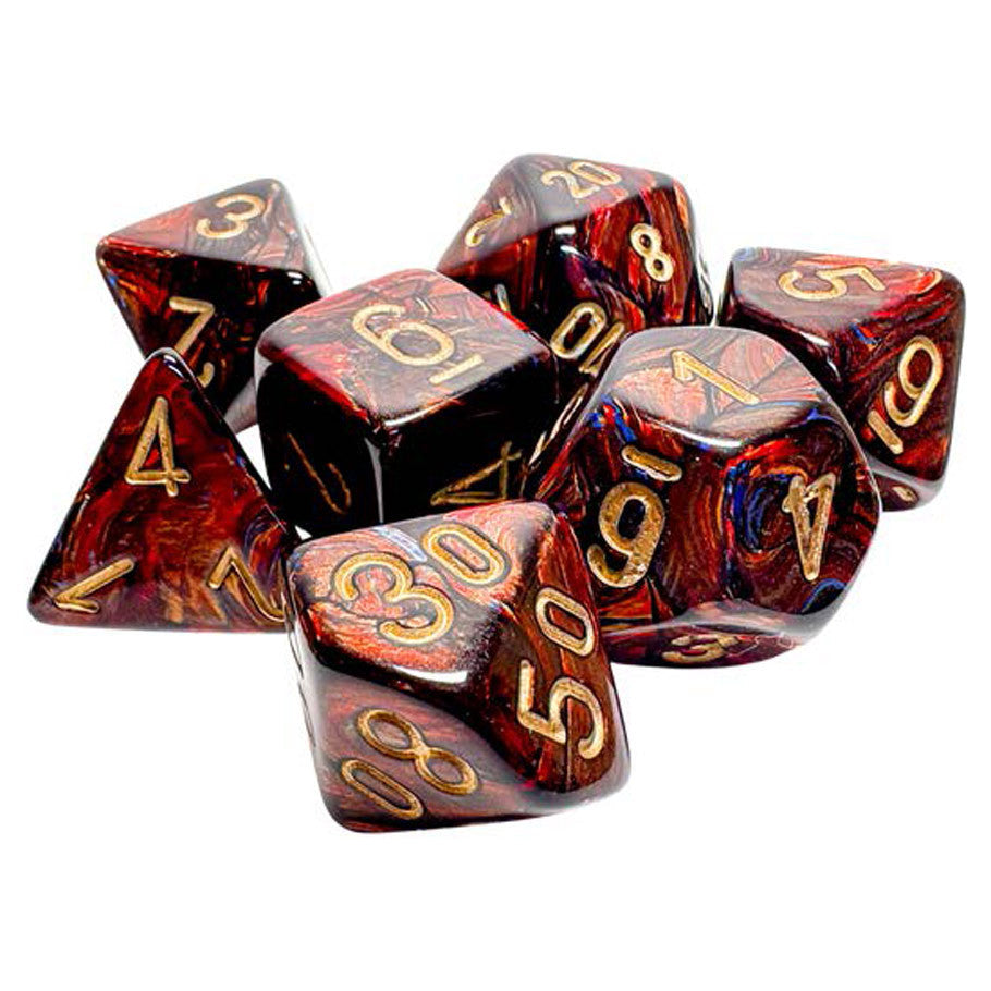 Scarab: Mega Poly - Hedrals: Blue Blood/Gold (7 dice)