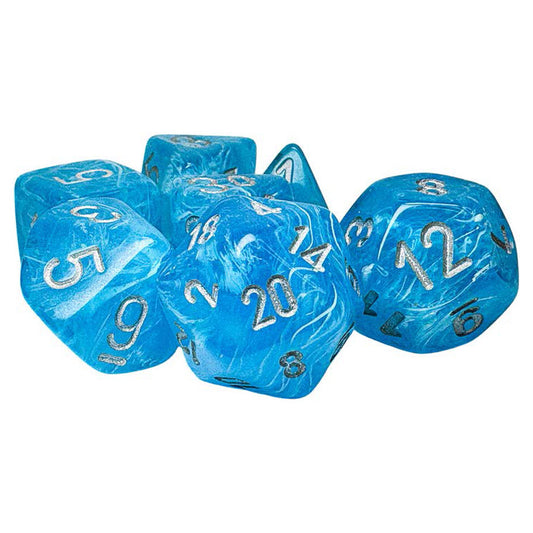 Luminary: Mega Poly - Hedrals: Sky/Silver (7 dice)