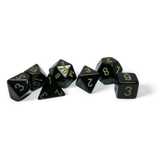 Opaque: Poly - Black/Green (7 dice)