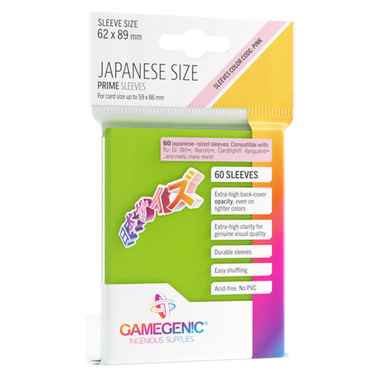Prime Sleeves - Japanese Size: Lime (60 sleeves)