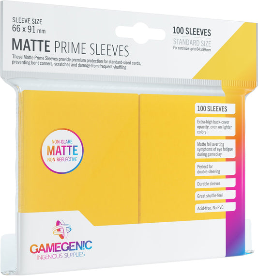 Matte Prime Sleeves - Yellow (100 sleeves)