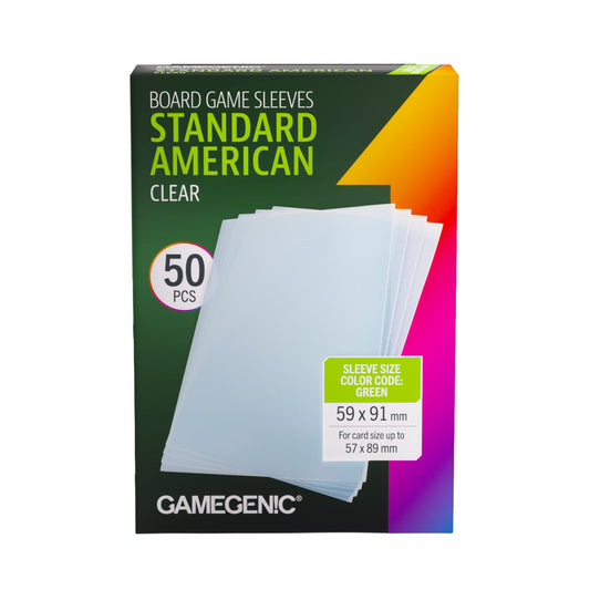 Board Game Sleeves: Clear - Standard American