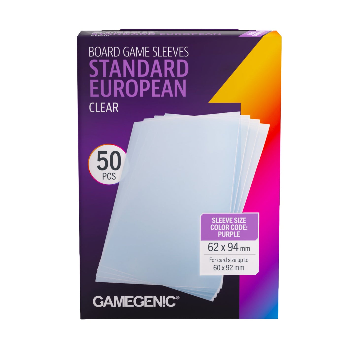 Board Game Sleeves: Clear - Standard European