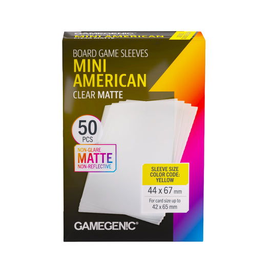 Board Game Sleeves: Clear Matte - Mini American