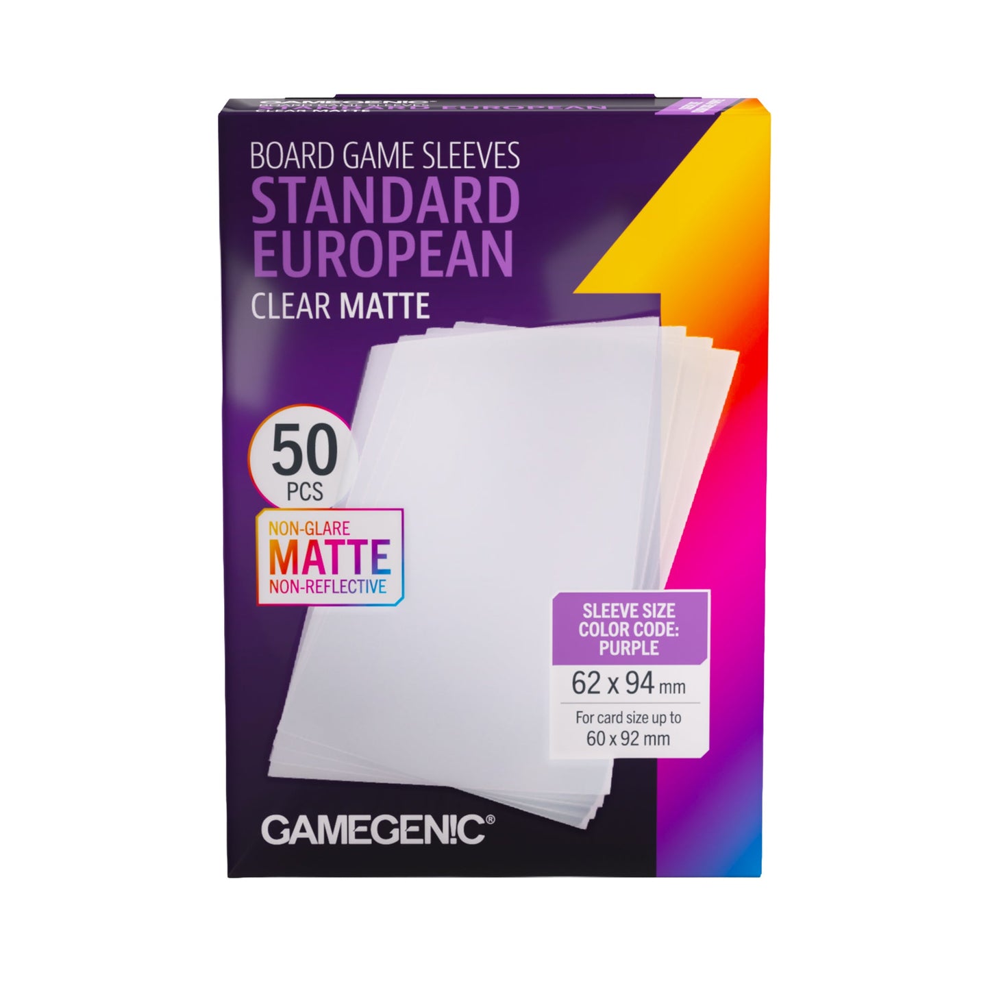Board Game Sleeves: Clear Matte - Standard European