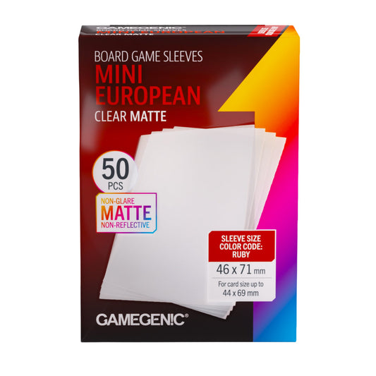 Board Game Sleeves: Clear Matte - Mini European