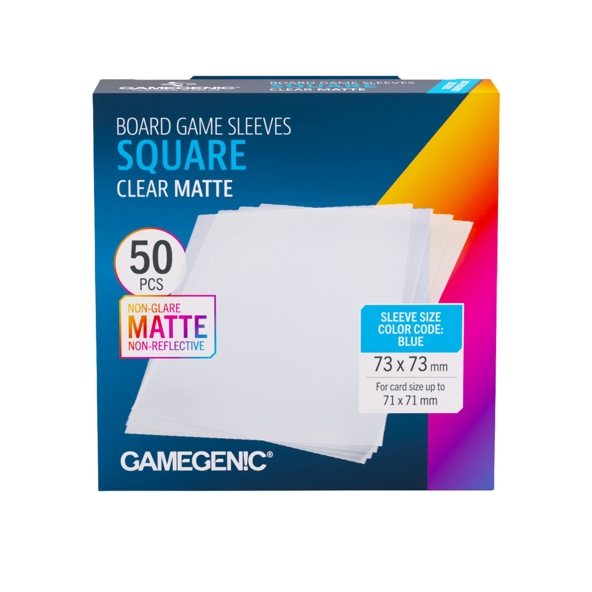 Board Game Sleeves - Clear Matte: Square (50 sleeves)