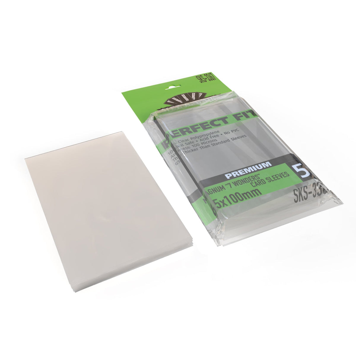 Sleeve Kings - Perfect Fit Premium Magnum 7 Wonders Card Sleeves (65 x 100 mm, 55 sleeves)
